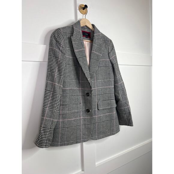NEW J.Crew Boyfriend Blazer in Glen Plaid Gray Italian Wool 2 Button Size: 4 - Picture 3 of 8